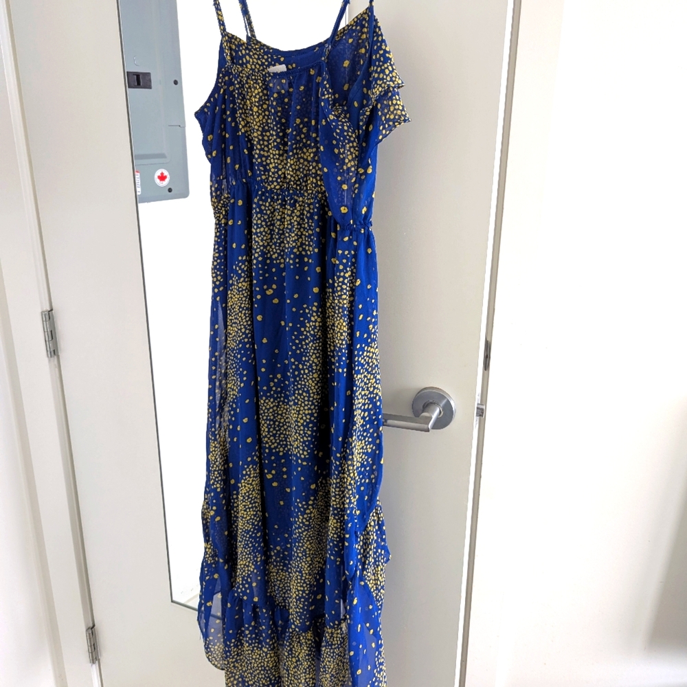 king And Saints Blue And Yellow Asemeteical Summer Dress In Small